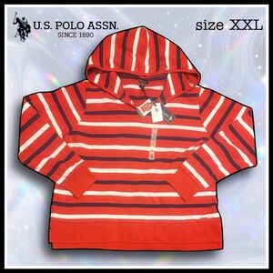 US POLO ASSASIN $$$ NWT$$$ red black and white light weight HOODIE size XXL